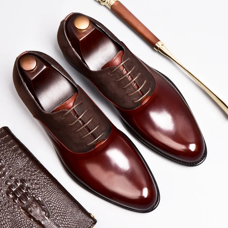 Туфли мужские классические из натуральной воловьей кожи модные итальянские