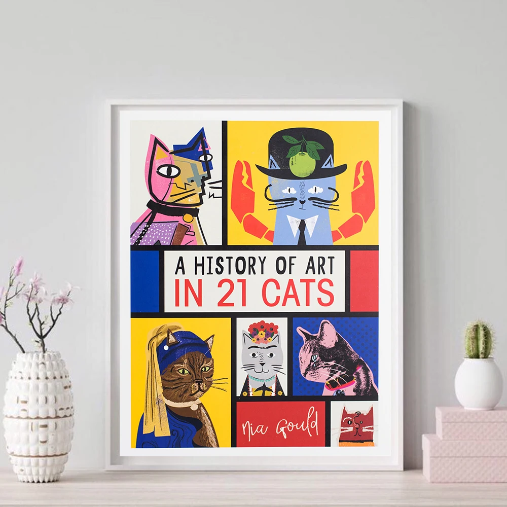 Настенная картина Картина на холсте забавная Милая кошка с историей Ранняя в