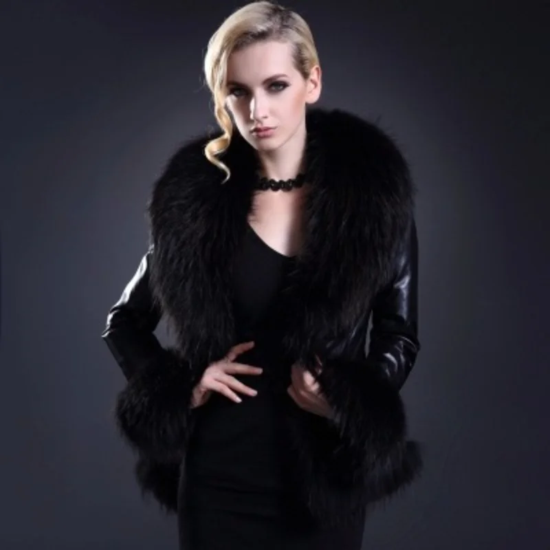 2021 Winter Warm Parka Faux PU Leather Biker Jacket Women  Cotton-padded Jackets Casual Waist Tightening Oversized Outwear Coat