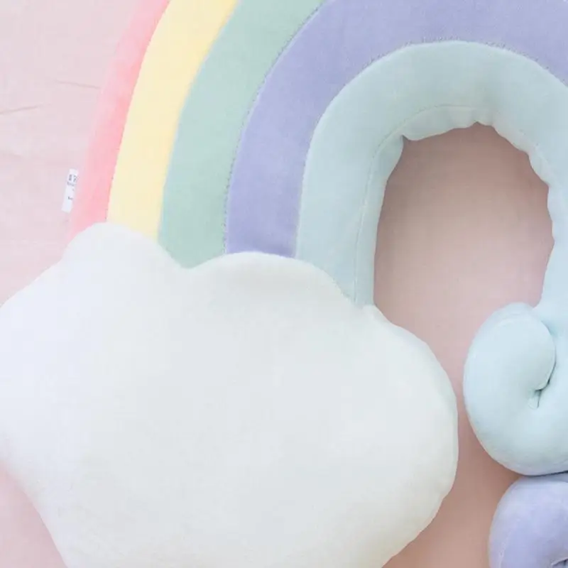 Мягкая набивная Подушка 27 дюймов мультяшная облако луна звезда холм в форме