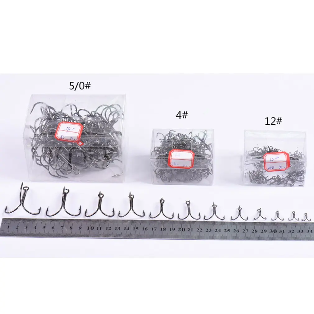 50 шт./100 шт./партия заостренные крючки для рыбной ловли черный серебристый цвет