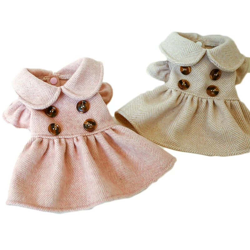 

Fashion Dog Clothes Cat Dog Coat Jacket Winter Bubble Sleeve Princess Girl Coat Pet Clothing Costume Lapel Dog Dress Jacket Coat