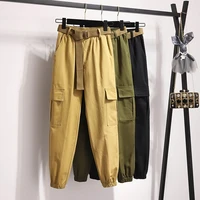 harajuku streetwear cargo pants women casual joggers sweatpants high waist loose female trousers korean pants with belt