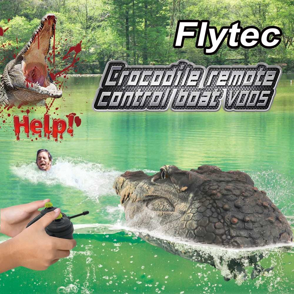 Радиоуправляемая лодка Flytec V005 с имитацией головы крокодила 2 4G радио 15 км/ч