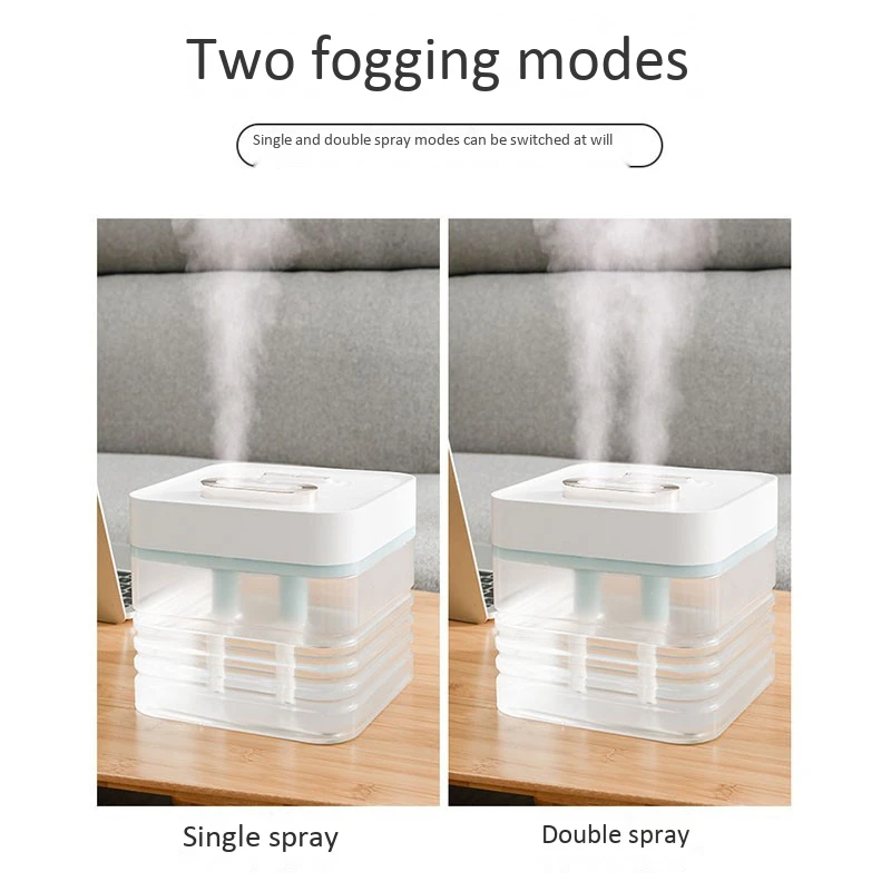 

2.5L Large Capacity Air Humidifier, Double Spray Household Purifier, Silent Colorful Light Atomizer,Aroma Diffuser,White