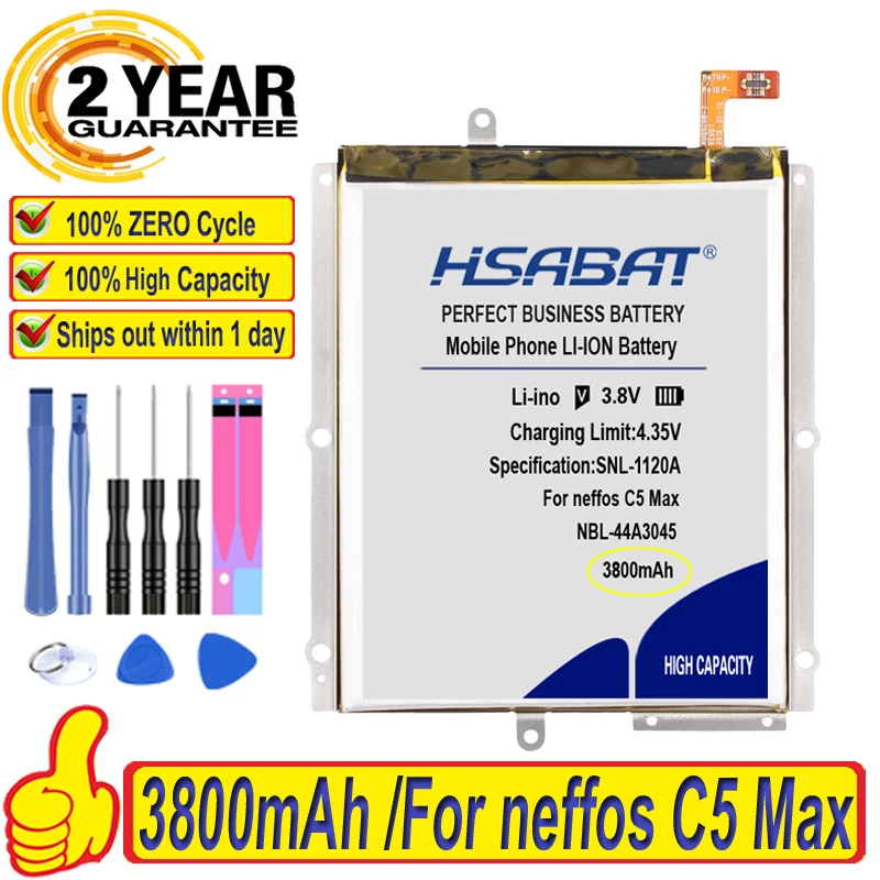 Топ бренд 100% новый 3800mAh NBL 44A3045 батарея для neffos C5 Max TP702A B C E батареи + Бесплатные