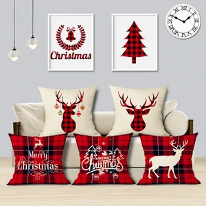 Рождественская наволочка 45x45 см, Рождественский грузовик, елка, олень, декоративные подушки, чехол для дивана, льняная Подушка Чехлы для домашнего декора