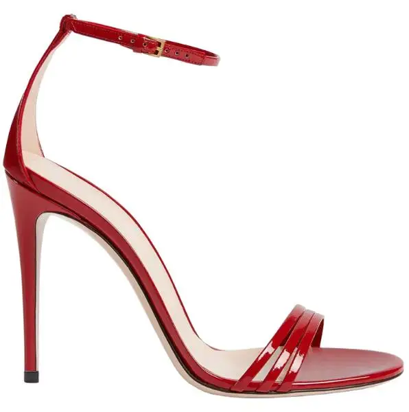 

Женские босоножки из лакированной кожи Moraima, красные сандалии-гладиаторы с открытым носком и ремешком на щиколотке, вечерние туфли с вырезами, телесного и розового цвета, 2019