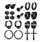 Серьги-гвоздики в стиле панк для мужчин и женщин, ювелирные украшения для ушей в готическом стиле, поп, хип-хоп, черные, несколько стилей, 1 пара