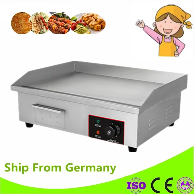 110V/220V Commercial Electric Grill With Temperature Control Convenient To Operate Stainless Steel Griddle Flat Plate |