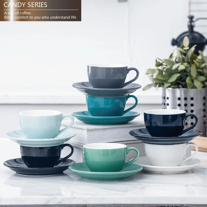 Чашка для кофе капучино утолщенная серия кофейная кружка цвет макарон эспрессо