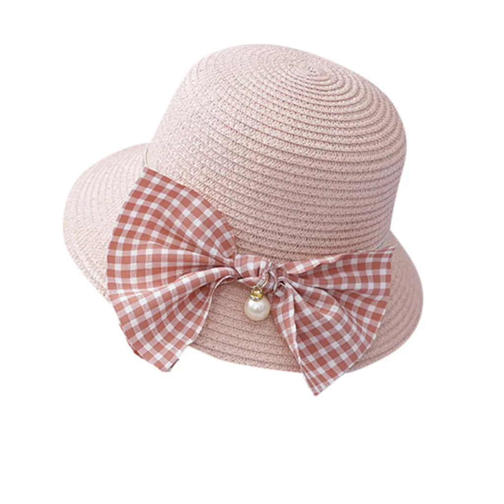 

Kids Summer Straw Hat Bowknot Beach Sun Protection Hats For Girls Kids Outdoor Holiday Sweet Cap Gorros Straw Bags Sun Hat