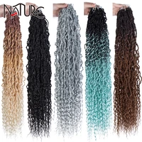 synthetic crochet braids hair passion twist braiding hair extensions ombre brown blonde faux locs with kinky curly hair nature