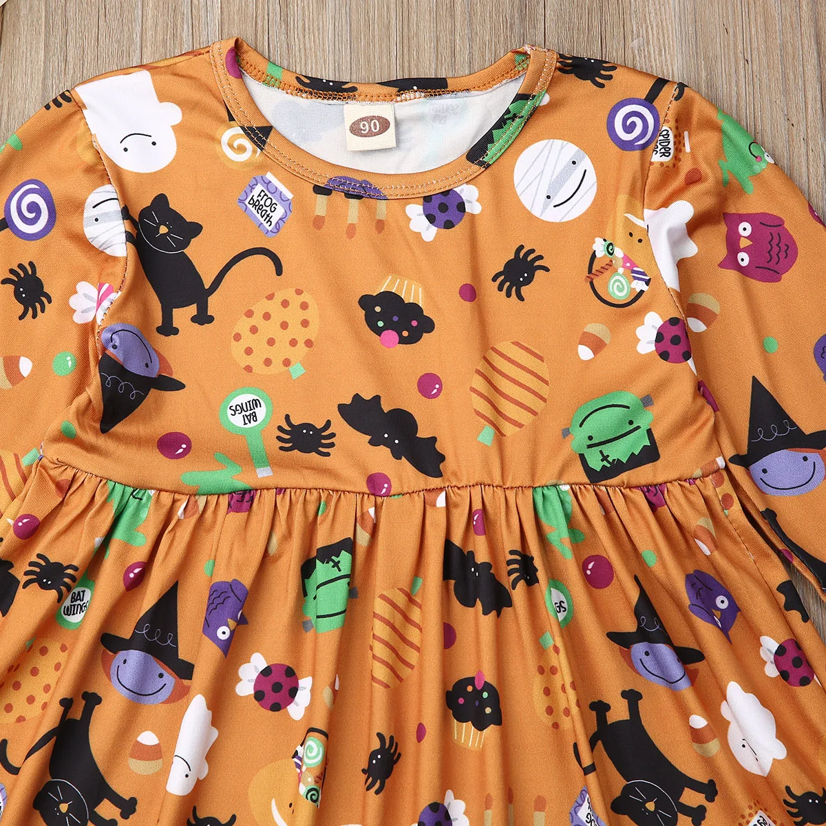 2019 Baby Spring Autumn Clothing Kid Girl Cartoon Funny Princess Dress Party Pageant Halloween Flare Long Sleeve Clothes 1-6T | Детская