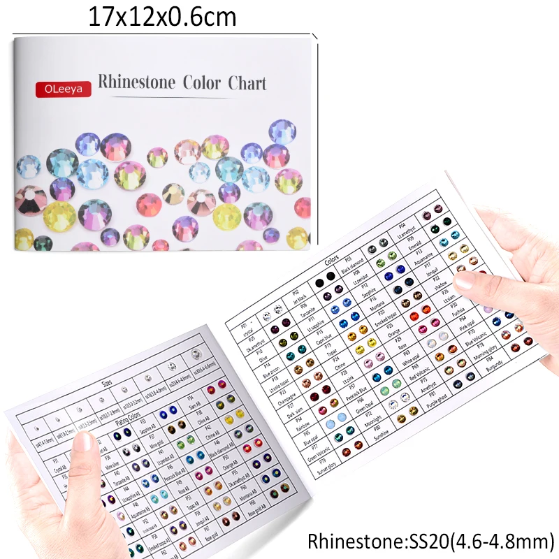 Цветовая диаграмма OLEEYA более 95 цветов с горячей фиксацией стразы без фиксации
