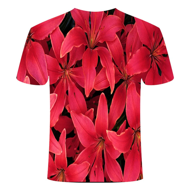 

2021 New Flower 3d Printed tshirt Hip Hop t shirt fashion loose Short sleeve anime skull T shirt tops harajuku men clothing Tops