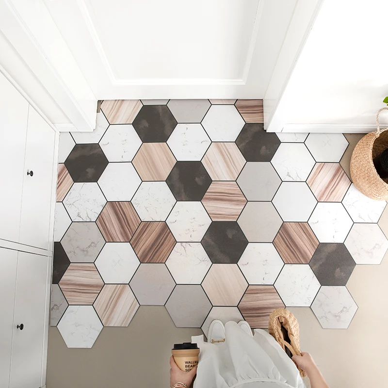 Геометрический Коврик для входной двери коврик из искусственной кожи гостиной