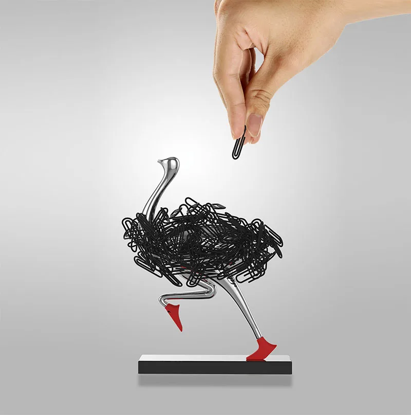 

Ostrich Magnetic Cute Paper Clip Holder Paper Clip Storage Box Rack Ornament Office Gift Home Decoration Accessories Home Decor