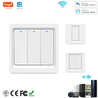 Tuya Интеллектуальный переключатель Wi-Fi настенный Панель для Smart Home приложение дистанционного Управление стандарта ЕС, США, Великобритании Стандартный работать с Alexa Google Home на возраст 1, 2, 3 комплекта