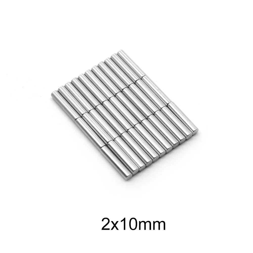 

50~1000PCS 2x10 Small Round Magnet 2mm*10mm Neodymium Powerful Magnetic 2x10mm Permanent NdFeB Strong Magnet 2*10 mm mini Disc