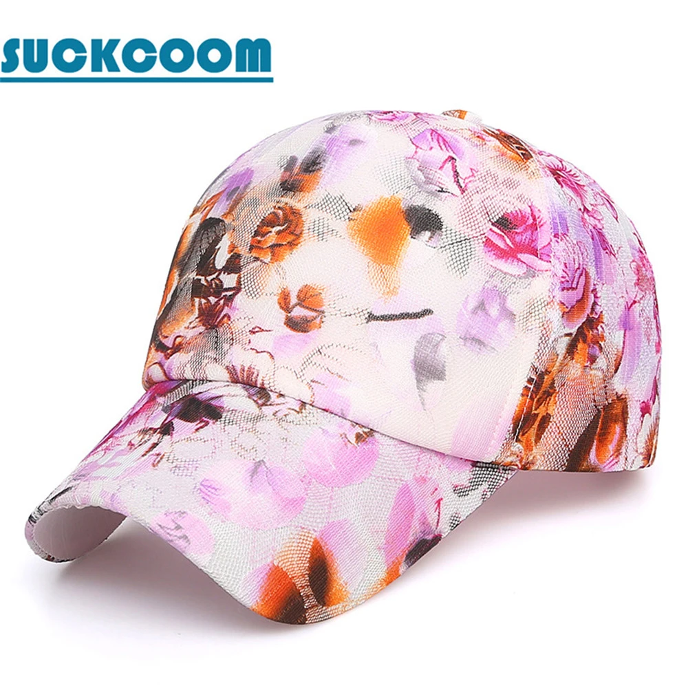 Лидер продаж для девочек Хлопковые бейсболки шапки с цветочным принтом