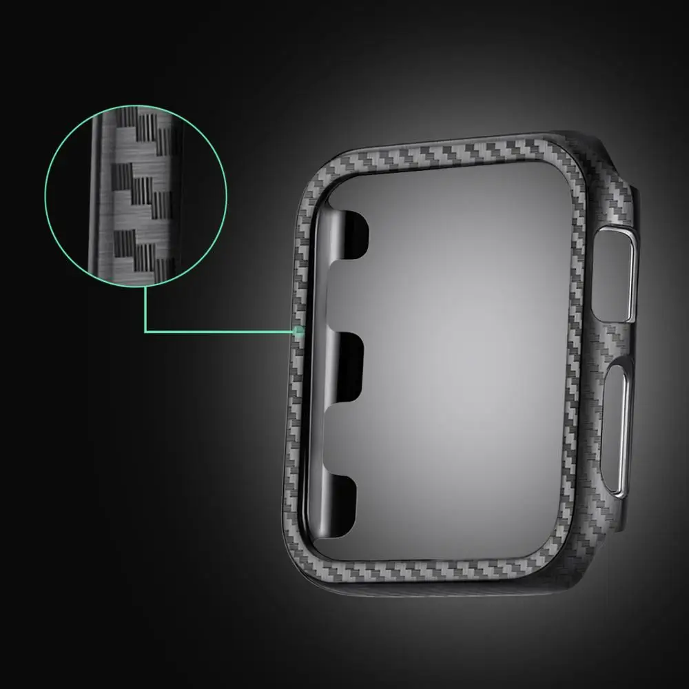 Защитный чехол из углеродного волокна для Apple Watch Series 3 2 38 мм 42 чехол-бампер iWatch 5 4 40