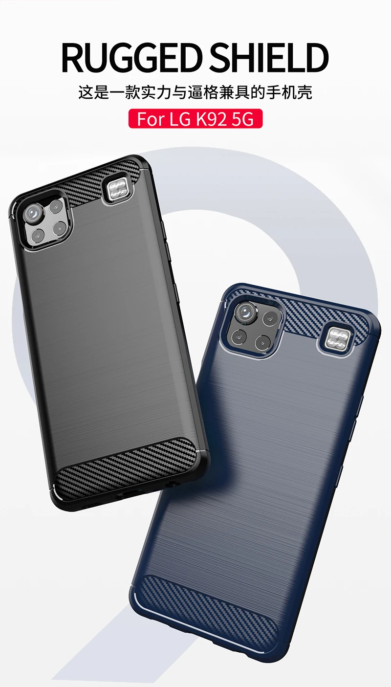 for lg k92 5g case rubber bumper silicon carbon fiber cover for lg k92 k62 k50 k22 q92 q62 q52 k41 phone case for lg k92 5g case free global shipping