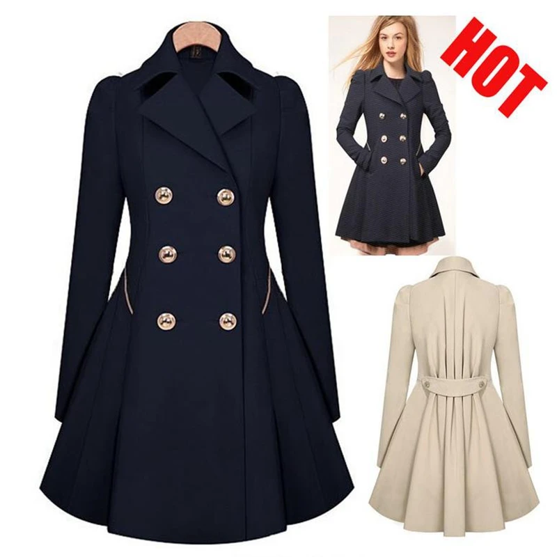 

Женская приталенная ветровка, приталенная двубортная куртка черного и абрикосового цвета, длинное пальто для женщин, сезон весна-осень, 5 шт.