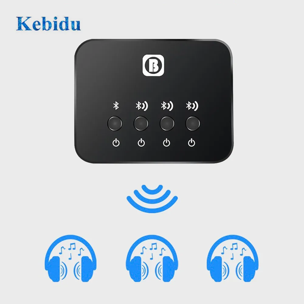 KEBIDU несколько пар оптический передатчик от 1 до 3 Bluetooth v4.1 для ТВ двухканальный