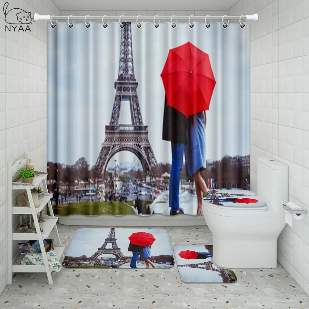 Занавеска для душа NYAA Классическая занавеска ванной/туалета с 12 крючками Осенний