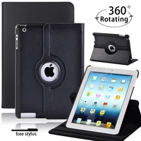360 rotating case for apple ipad 234 9 7 inch tablet leather stand cover protective shell for apple ipad case stylus