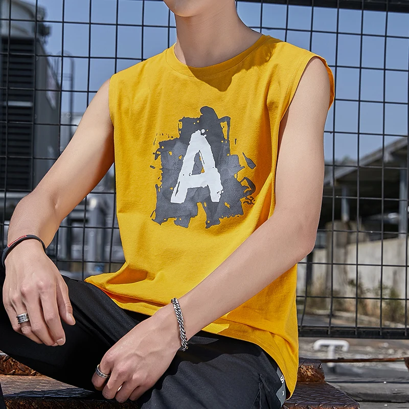 

Повседневная футболка для мужчин 2020 Летние Фитнес Бодибилдинг рубашки модная мужская одежда свободные дышащие рубашки без рукавов мужские