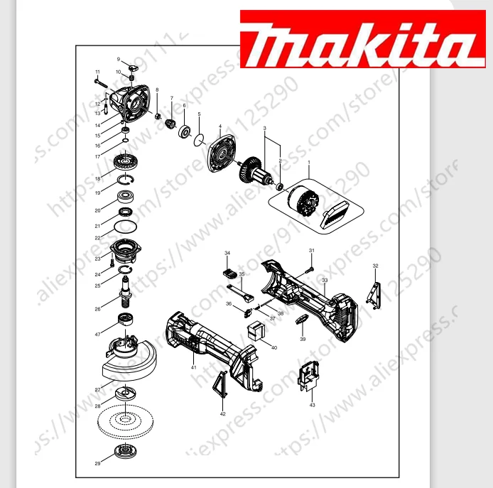 

Maktia for DGA456 Rotor switch stator handle housing bearing Spindle gear (Consult customer service)