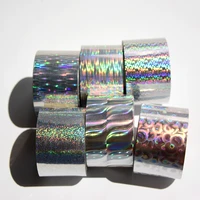 120mroll laser clear transfer foil for salon holographic broken glass hot stamping nail stickers press on paper