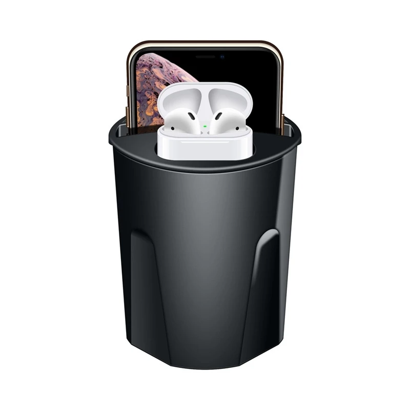 X9A 10W Wireless 4 in 1 Car Charger Cup with Dual USB Output for IPhoneXS/XR/XS Max Airpods Mobile Phone |
