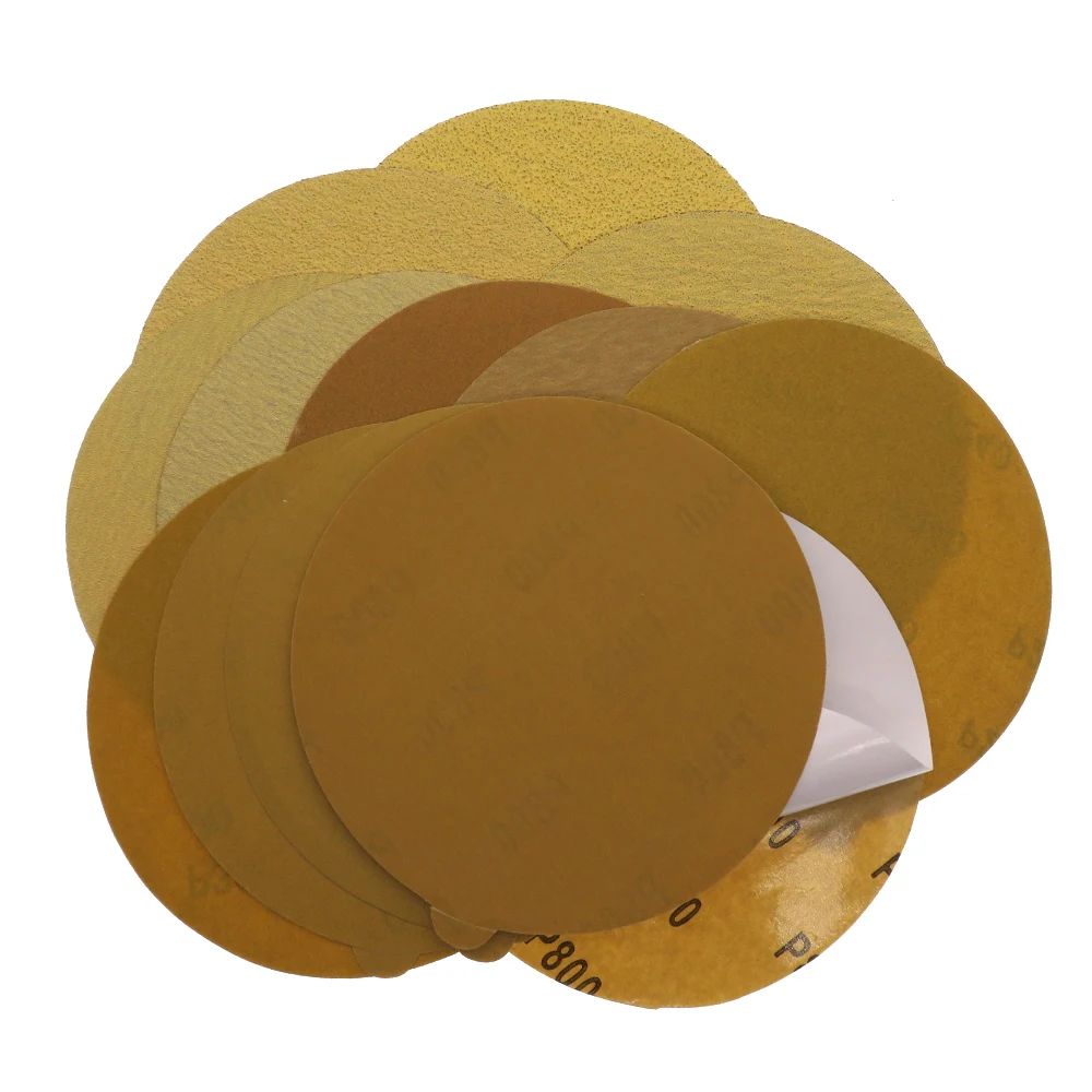50PCS 6 Inch 150MM PSA Adhesive Sandpaper Sanding Discs 40 to 800 Grits Artificial Stone Furniture and Wood Polishing | Инструменты