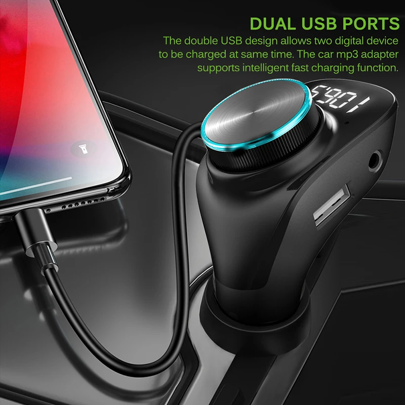 Onever fm передатчик модулятор беспроводной Bluetooth 5 0 AUX Автомобильный Mp3 плеер двойной