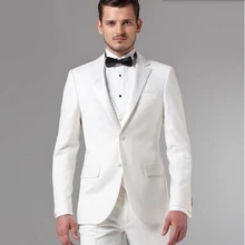 Feito sob medida branco noivo masculino terno 2021 magro ajuste smoking groomsman 3 peças ternos de baile de casamento traje homme (blazer + colete calças) (1)