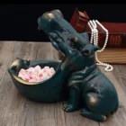 Статуя гиппопопотама из смолы, статуэтка конфеты с большим ртом, статуэтка для дома, статуэтка для украшения стола, подарок