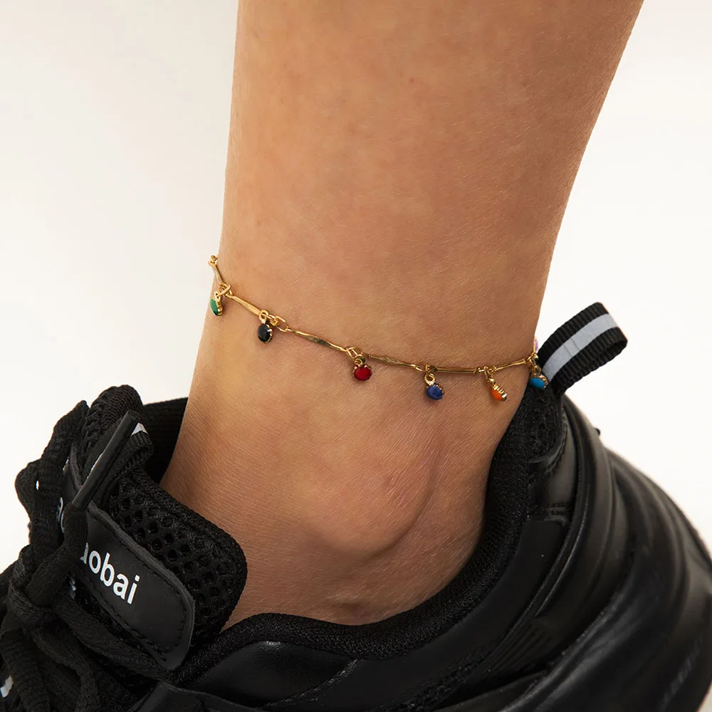 

Ethnic Colorful Rice Bead Pendant Anklets Bracelet for Women Gold Anklet Bracelet on the Leg Sandals Foot Jewelry Leg Chain