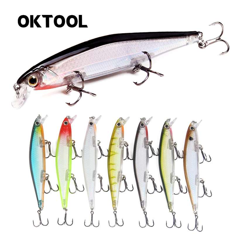 

OKTOOL New Professional Bead System Minnow Fishing Lure 11cm 12.9g Sink Float Wobblers Hard Bait Pesca Tackle Crank Jerkbait