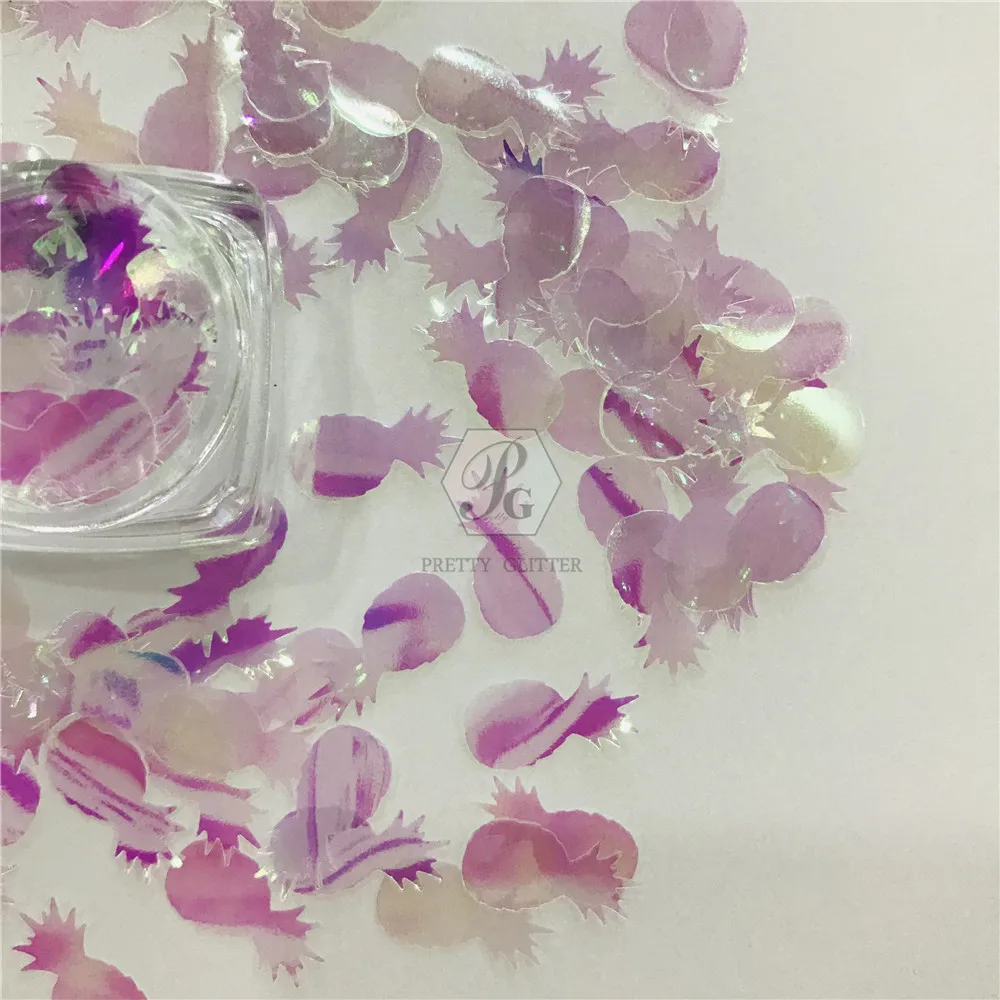 

PrettyG 1 Box Pineapples Rainbow Glitter Sequins for Resin DIY Making Art Craft Nail Makeup Decoration Accessories