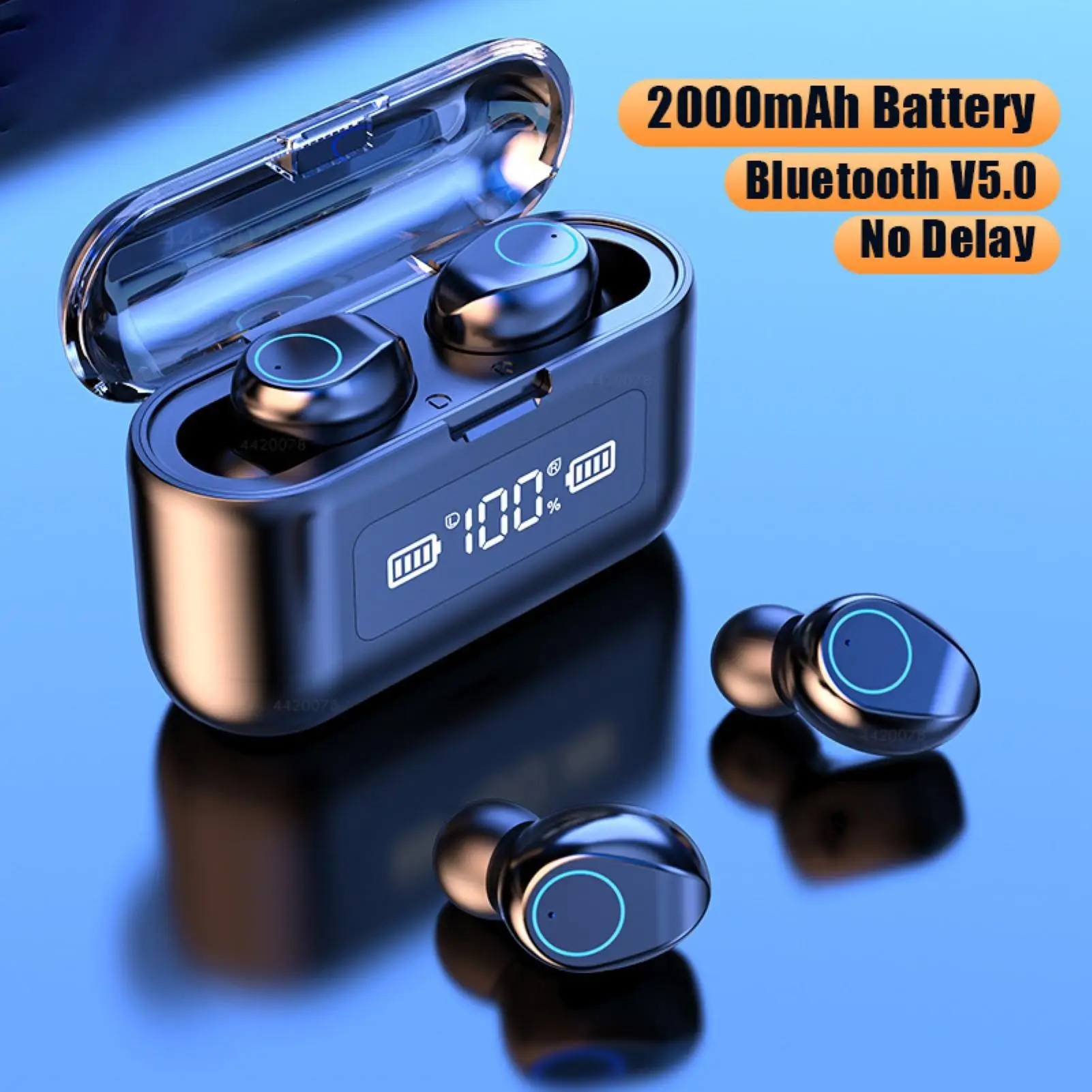 

W1 TWS Waterproof Wireless Bluetooth 5.0 Earphones Stereo HiFi In-ear Earbuds