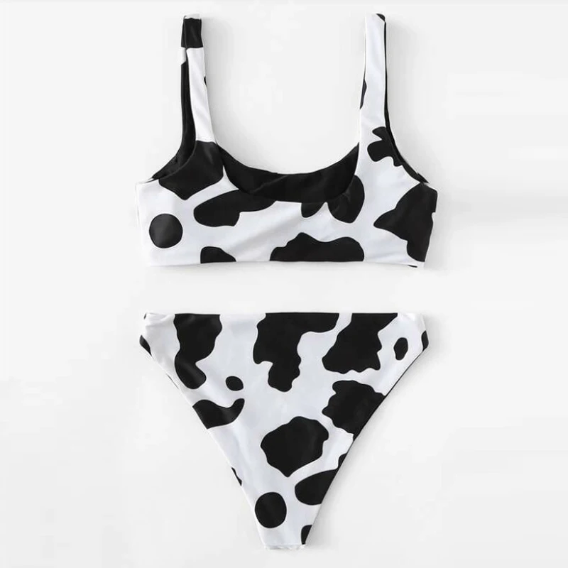 

Women Fashion Bikinis Print Swimsuit Set Female Cut Out Beachwear Summer Sexy High Waist Bathing 2-PCS Swimwears Set Mujer S-XL