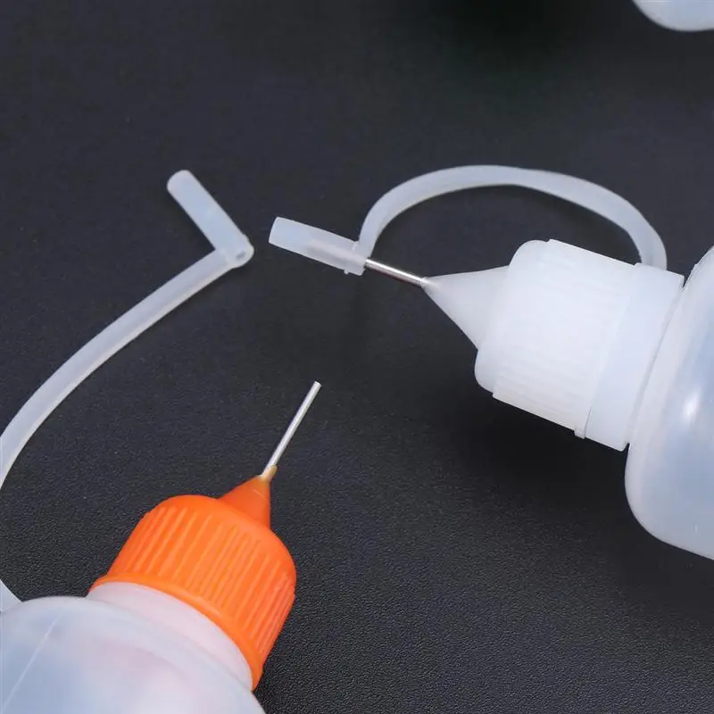

15PCS 30ml Syringe Bottle Needle Applicator Tip Bottles with Steel Needle Squeeze Bottle(15 Bottles +5 Funnel Lid Random Color)