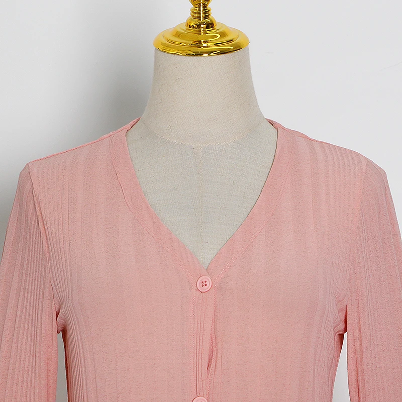 Женская блузка TWOTWINSTYLE летняя с треугольным вырезом и рукавами фонариками|Блузки|