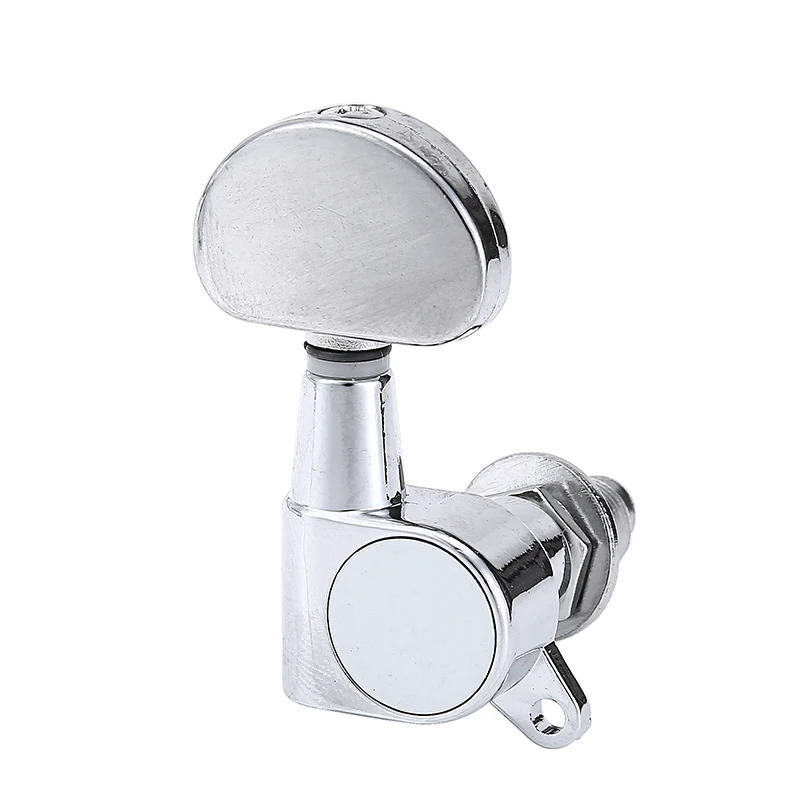 6 stücke chrome gitarre locking tuners elektrische gitarre mechaniken mechaniken metall lock silber gitarre tuning pegs schraube muttern set free
