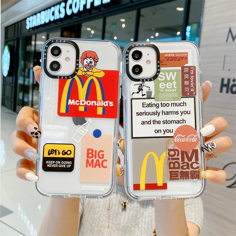 

Funny Cartoon Letters Label Phone Case For iphone 12 mini 11 Pro XS Max 7 8 plus SE 2020 X XR Cover Clear Shockproof Soft Cases