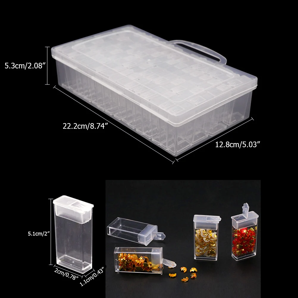 Коробка для хранения ювелирных изделий прозрачный пластиковый бокс с 64 ячейками