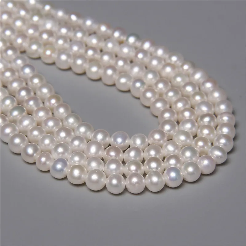 Elegant Fashion Real Round White Cultured Freshwater 5mm Pearls Beads Wholesale Natural Pearl Bead For Women Jewelry Making Hand